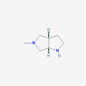 molecular formula C7H14N2 B2652953 cis-5-Methyl-1H-hexahydropyrrolo[3,4-b]pyrrole CAS No. 1176846-84-6; 876130-70-0