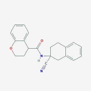 molecular formula C21H20N2O2 B2652954 N-(2-Cyano-3,4-dihydro-1H-naphthalen-2-yl)-3,4-dihydro-2H-chromene-4-carboxamide CAS No. 2224263-76-5