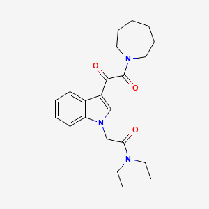 molecular formula C22H29N3O3 B2652959 2-[3-[2-(azepan-1-yl)-2-oxoacetyl]indol-1-yl]-N,N-diethylacetamide CAS No. 872843-51-1