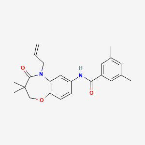 molecular formula C23H26N2O3 B2652966 N-(5-allyl-3,3-dimethyl-4-oxo-2,3,4,5-tetrahydrobenzo[b][1,4]oxazepin-7-yl)-3,5-dimethylbenzamide CAS No. 921545-91-7