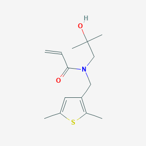 B2652971 N-[(2,5-Dimethylthiophen-3-yl)methyl]-N-(2-hydroxy-2-methylpropyl)prop-2-enamide CAS No. 2411237-32-4