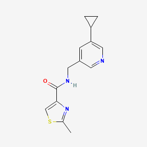molecular formula C14H15N3OS B2652975 N-[(5-cyclopropylpyridin-3-yl)methyl]-2-methyl-1,3-thiazole-4-carboxamide CAS No. 2034539-77-8