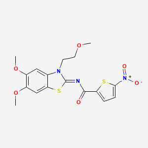 (Z)-N-(5,6-dimethoxy-3-(2-methoxyethyl)benzo[d]thiazol-2(3H)-ylidene)-5-nitrothiophene-2-carboxamide