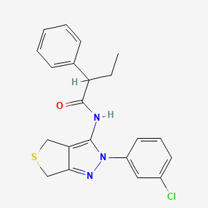 molecular formula C21H20ClN3OS B2652984 N-[2-(3-chlorophenyl)-2H,4H,6H-thieno[3,4-c]pyrazol-3-yl]-2-phenylbutanamide CAS No. 450341-07-8