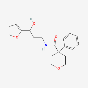 N-(3-(furan-2-yl)-3-hydroxypropyl)-4-phenyltetrahydro-2H-pyran-4-carboxamide