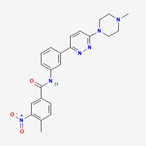 4-methyl-N-(3-(6-(4-methylpiperazin-1-yl)pyridazin-3-yl)phenyl)-3-nitrobenzamide