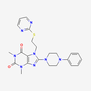 1,3-Dimethyl-8-(4-phenylpiperazin-1-yl)-7-(2-pyrimidin-2-ylsulfanylethyl)purine-2,6-dione