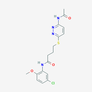 4-((6-acetamidopyridazin-3-yl)thio)-N-(5-chloro-2-methoxyphenyl)butanamide