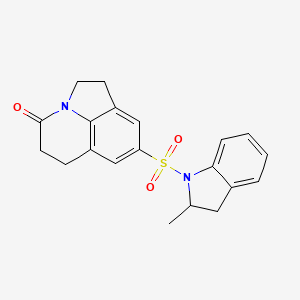 6-[(2-methyl-2,3-dihydro-1H-indol-1-yl)sulfonyl]-1-azatricyclo[6.3.1.0^{4,12}]dodeca-4(12),5,7-trien-11-one