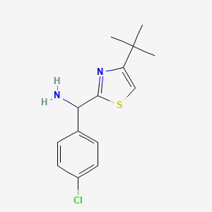 molecular formula C14H17ClN2S B2653020 (4-tert-butyl-1,3-thiazol-2-yl)(4-chlorophenyl)methanamine CAS No. 1305779-05-8