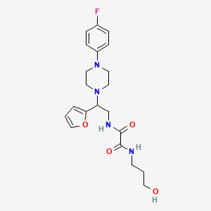 N1-(2-(4-(4-fluorophenyl)piperazin-1-yl)-2-(furan-2-yl)ethyl)-N2-(3-hydroxypropyl)oxalamide