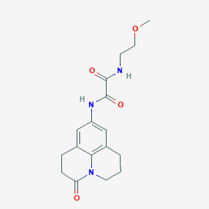 molecular formula C17H21N3O4 B2653029 N-(2-methoxyethyl)-N'-{2-oxo-1-azatricyclo[7.3.1.0^{5,13}]trideca-5,7,9(13)-trien-7-yl}ethanediamide CAS No. 898455-89-5