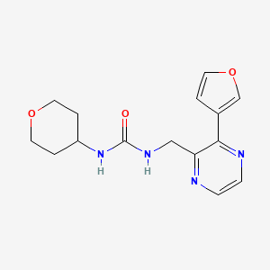 1-((3-(furan-3-yl)pyrazin-2-yl)methyl)-3-(tetrahydro-2H-pyran-4-yl)urea