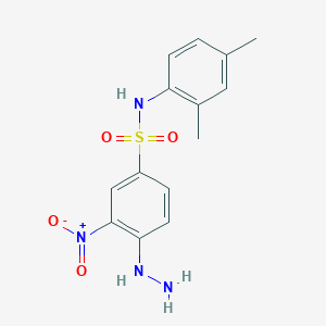 molecular formula C14H16N4O4S B2653039 N-(2,4-Dimethyl-phenyl)-4-hydrazino-3-nitro-benzenesulfonamide CAS No. 326023-10-3