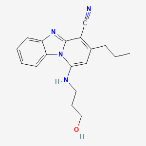 1-[(3-Hydroxypropyl)amino]-3-propylpyrido[1,2-a]benzimidazole-4-carbonitrile