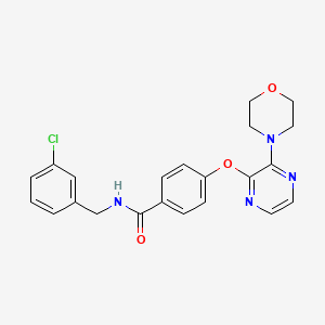 N-(3-chlorobenzyl)-4-[(3-morpholin-4-ylpyrazin-2-yl)oxy]benzamide