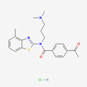 4-acetyl-N-(3-(dimethylamino)propyl)-N-(4-methylbenzo[d]thiazol-2-yl)benzamide hydrochloride