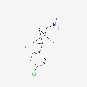 molecular formula C13H15Cl2N B2653057 1-[3-(2,4-Dichlorophenyl)-1-bicyclo[1.1.1]pentanyl]-N-methylmethanamine CAS No. 2287274-65-9