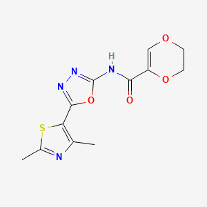 N-(5-(2,4-dimethylthiazol-5-yl)-1,3,4-oxadiazol-2-yl)-5,6-dihydro-1,4-dioxine-2-carboxamide
