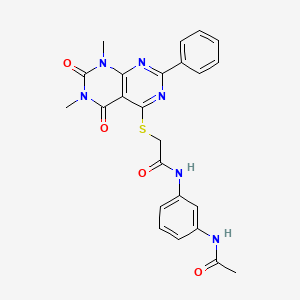 N-(3-acetamidophenyl)-2-((6,8-dimethyl-5,7-dioxo-2-phenyl-5,6,7,8-tetrahydropyrimido[4,5-d]pyrimidin-4-yl)thio)acetamide