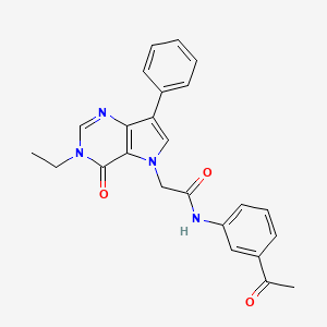 molecular formula C24H22N4O3 B2653077 N-(3-acetylphenyl)-2-{3-ethyl-4-oxo-7-phenyl-3H,4H,5H-pyrrolo[3,2-d]pyrimidin-5-yl}acetamide CAS No. 1251559-54-2
