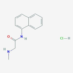 molecular formula C13H15ClN2O B2653096 2-(甲基氨基)-N-1-萘乙酰胺盐酸盐 CAS No. 1049776-77-3