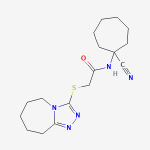 N-(1-cyanocycloheptyl)-2-{5H,6H,7H,8H,9H-[1,2,4]triazolo[4,3-a]azepin-3-ylsulfanyl}acetamide