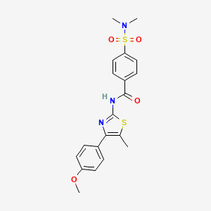 molecular formula C20H21N3O4S2 B2653105 4-(二甲基磺酰氨基)-N-[4-(4-甲氧苯基)-5-甲基-1,3-噻唑-2-基]苯甲酰胺 CAS No. 536733-65-0