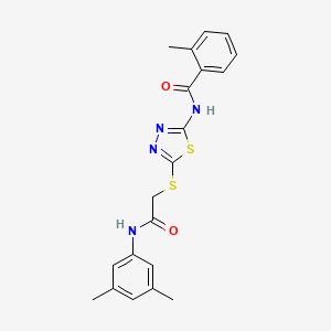 N-(5-((2-((3,5-dimethylphenyl)amino)-2-oxoethyl)thio)-1,3,4-thiadiazol-2-yl)-2-methylbenzamide