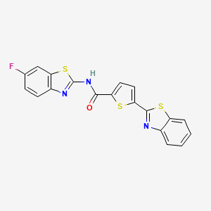 molecular formula C19H10FN3OS3 B2653114 5-(1,3-benzothiazol-2-yl)-N-(6-fluoro-1,3-benzothiazol-2-yl)thiophene-2-carboxamide CAS No. 864938-79-4