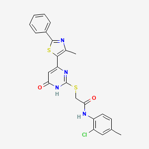 molecular formula C23H19ClN4O2S2 B2653122 N-cyclopentyl-4-({3,5-dimethyl-4-[(4-methylpiperidin-1-yl)sulfonyl]-1H-pyrazol-1-yl}methyl)benzamide CAS No. 1115901-06-8