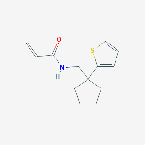 molecular formula C13H17NOS B2653125 N-[(1-Thiophen-2-ylcyclopentyl)methyl]prop-2-enamide CAS No. 2189044-97-9