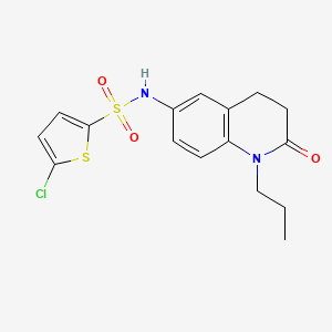 molecular formula C16H17ClN2O3S2 B2653128 5-chloro-N-(2-oxo-1-propyl-1,2,3,4-tetrahydroquinolin-6-yl)thiophene-2-sulfonamide CAS No. 941991-98-6