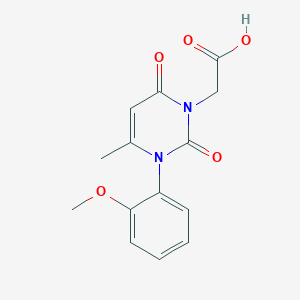 molecular formula C14H14N2O5 B2653129 [3-(2-methoxyphenyl)-4-methyl-2,6-dioxo-3,6-dihydropyrimidin-1(2H)-yl]acetic acid CAS No. 1242814-25-0