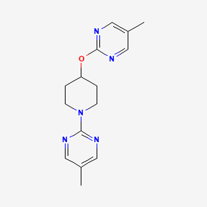 B2653154 5-Methyl-2-[4-(5-methylpyrimidin-2-yl)oxypiperidin-1-yl]pyrimidine CAS No. 2379975-64-9