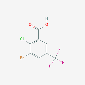 molecular formula C8H3BrClF3O2 B2653180 3-Bromo-2-chloro-5-(trifluoromethyl)benzoic acid CAS No. 2091224-21-2