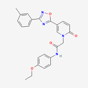 molecular formula C24H22N4O4 B2653185 N-(4-ethoxyphenyl)-2-{5-[3-(3-methylphenyl)-1,2,4-oxadiazol-5-yl]-2-oxopyridin-1(2H)-yl}acetamide CAS No. 1326871-80-0