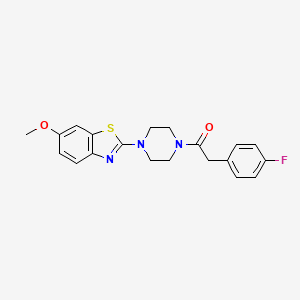 2-(4-Fluorophenyl)-1-(4-(6-methoxybenzo[d]thiazol-2-yl)piperazin-1-yl)ethanone