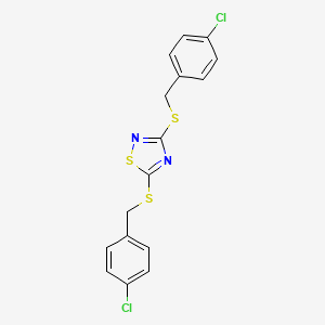 molecular formula C16H12Cl2N2S3 B2653197 3,5-Bis((4-chlorobenzyl)thio)-1,2,4-thiadiazole CAS No. 330551-83-2