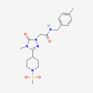 2-(4-methyl-3-(1-(methylsulfonyl)piperidin-4-yl)-5-oxo-4,5-dihydro-1H-1,2,4-triazol-1-yl)-N-(4-methylbenzyl)acetamide