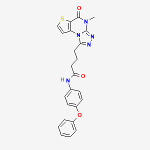 molecular formula C24H21N5O3S B2653260 4-(4-甲基-5-氧代-4,5-二氢噻吩并[2,3-e][1,2,4]三嗪-1-基)-N-(4-苯氧基苯基)丁酰胺 CAS No. 892751-67-6