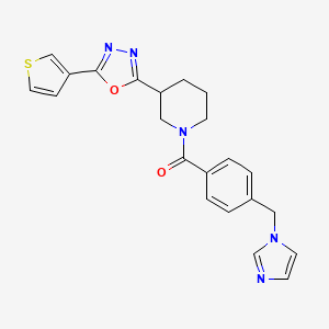 (4-((1H-imidazol-1-yl)methyl)phenyl)(3-(5-(thiophen-3-yl)-1,3,4-oxadiazol-2-yl)piperidin-1-yl)methanone