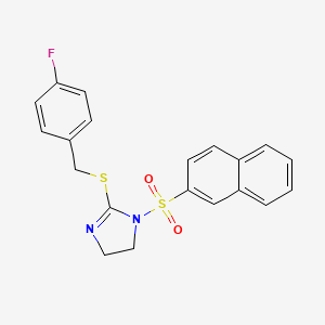 2-[(4-Fluorophenyl)methylsulfanyl]-1-naphthalen-2-ylsulfonyl-4,5-dihydroimidazole