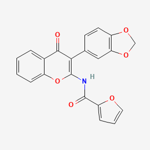 molecular formula C21H13NO6 B2653289 N-[3-(2H-1,3-benzodioxol-5-yl)-4-oxo-4H-chromen-2-yl]furan-2-carboxamide CAS No. 902035-86-3