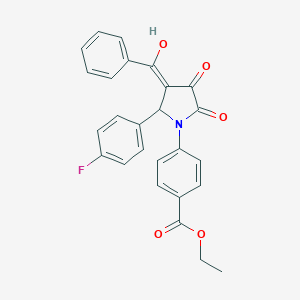 molecular formula C26H20FNO5 B265331 ethyl 4-[3-benzoyl-2-(4-fluorophenyl)-4-hydroxy-5-oxo-2,5-dihydro-1H-pyrrol-1-yl]benzoate 