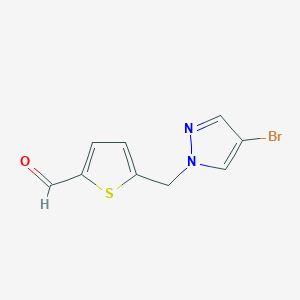 B2653314 5-[(4-Bromopyrazol-1-yl)methyl]thiophene-2-carbaldehyde CAS No. 2248280-65-9