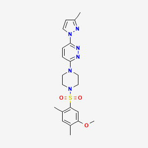 B2653426 3-(4-((5-methoxy-2,4-dimethylphenyl)sulfonyl)piperazin-1-yl)-6-(3-methyl-1H-pyrazol-1-yl)pyridazine CAS No. 1013756-55-2