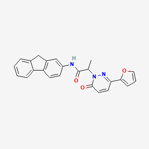 molecular formula C24H19N3O3 B2653487 N-(9H-fluoren-2-yl)-2-[3-(furan-2-yl)-6-oxo-1,6-dihydropyridazin-1-yl]propanamide CAS No. 1286717-57-4