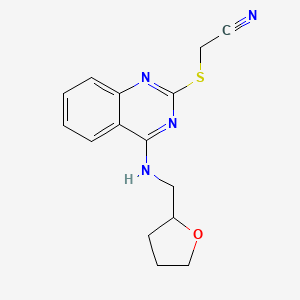 2-[4-(Oxolan-2-ylmethylamino)quinazolin-2-yl]sulfanylacetonitrile