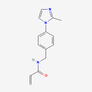 molecular formula C14H15N3O B2653524 N-[[4-(2-Methylimidazol-1-yl)phenyl]methyl]prop-2-enamide CAS No. 2361639-92-9